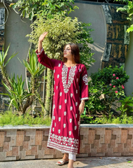 ,,,,Emily Long Kurti (Foam print) FZ Collection