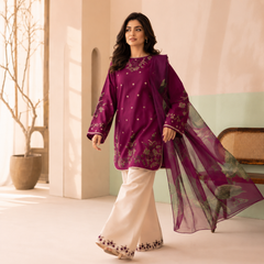 Kainat 3pc Embroidered Dress(Farshi Shalwar)