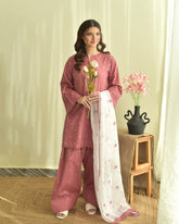 Pink Hearts 3pc Dress(Farshi Shalwar)