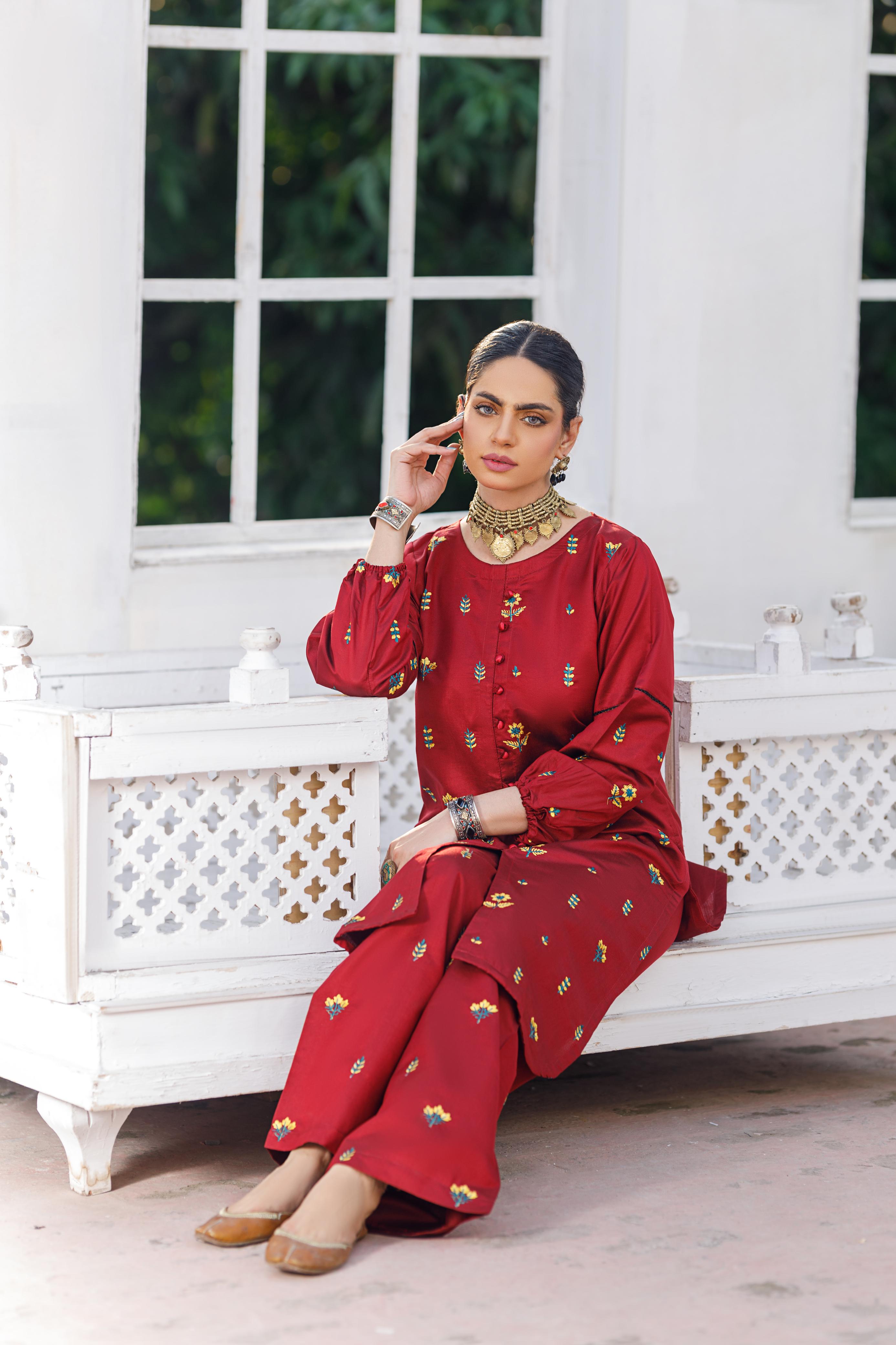 ,,Dastoor Plazo,2pc Embroidered FZ Collection
