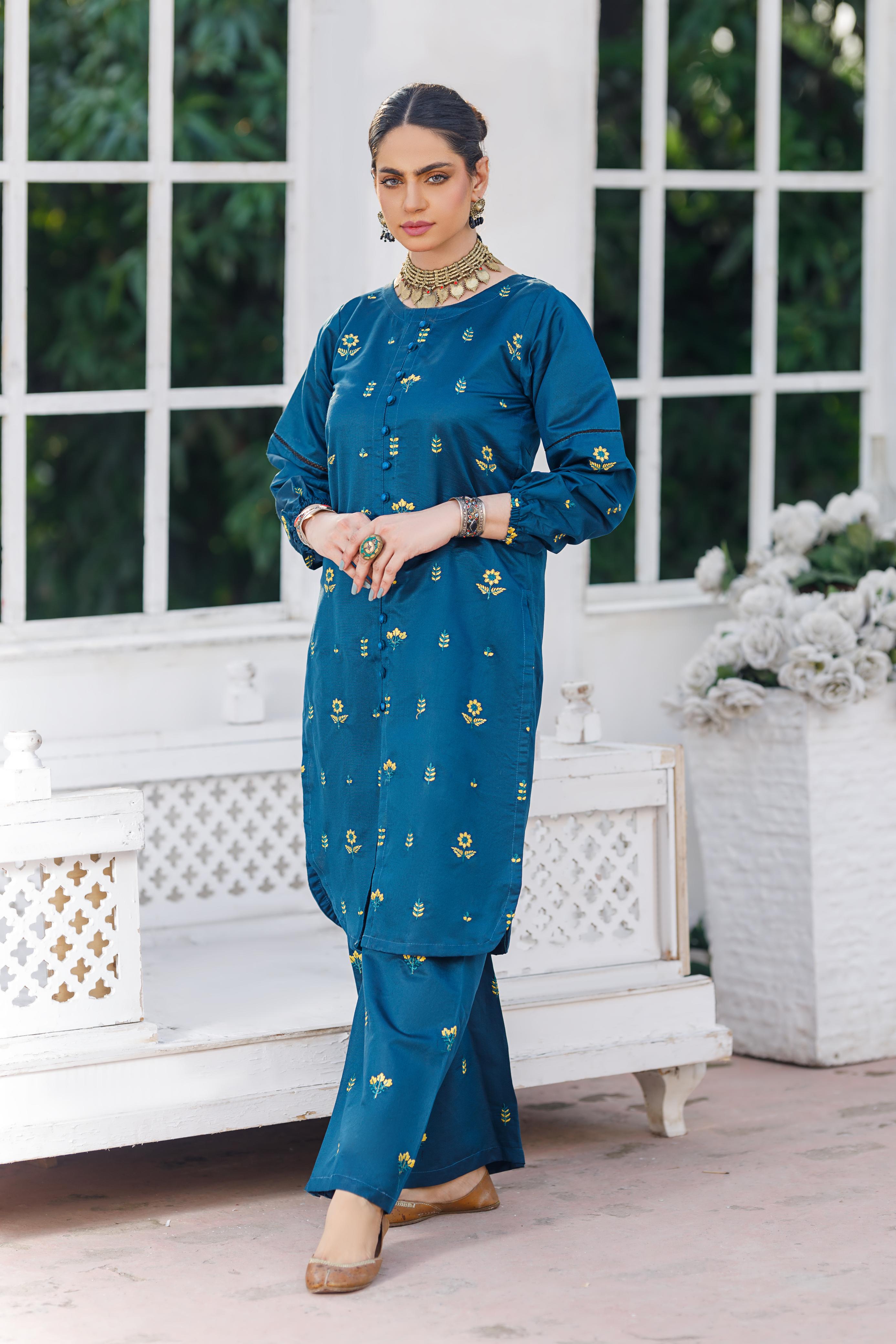 ,,Dastoor Plazo,2pc Embroidered FZ Collection