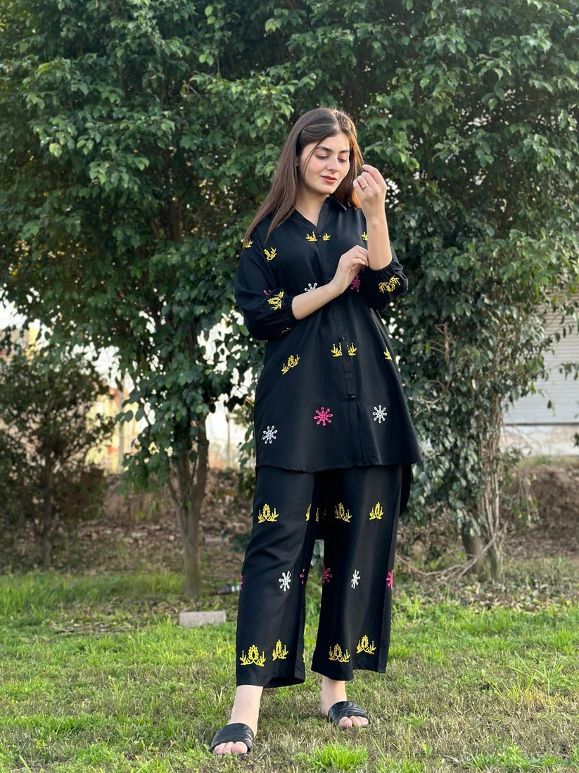 Linen Embroidary Plazo 2 Piece FZ Collection