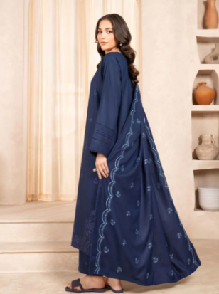 Blue Azereta Embroidered 3pc - FZ Collection