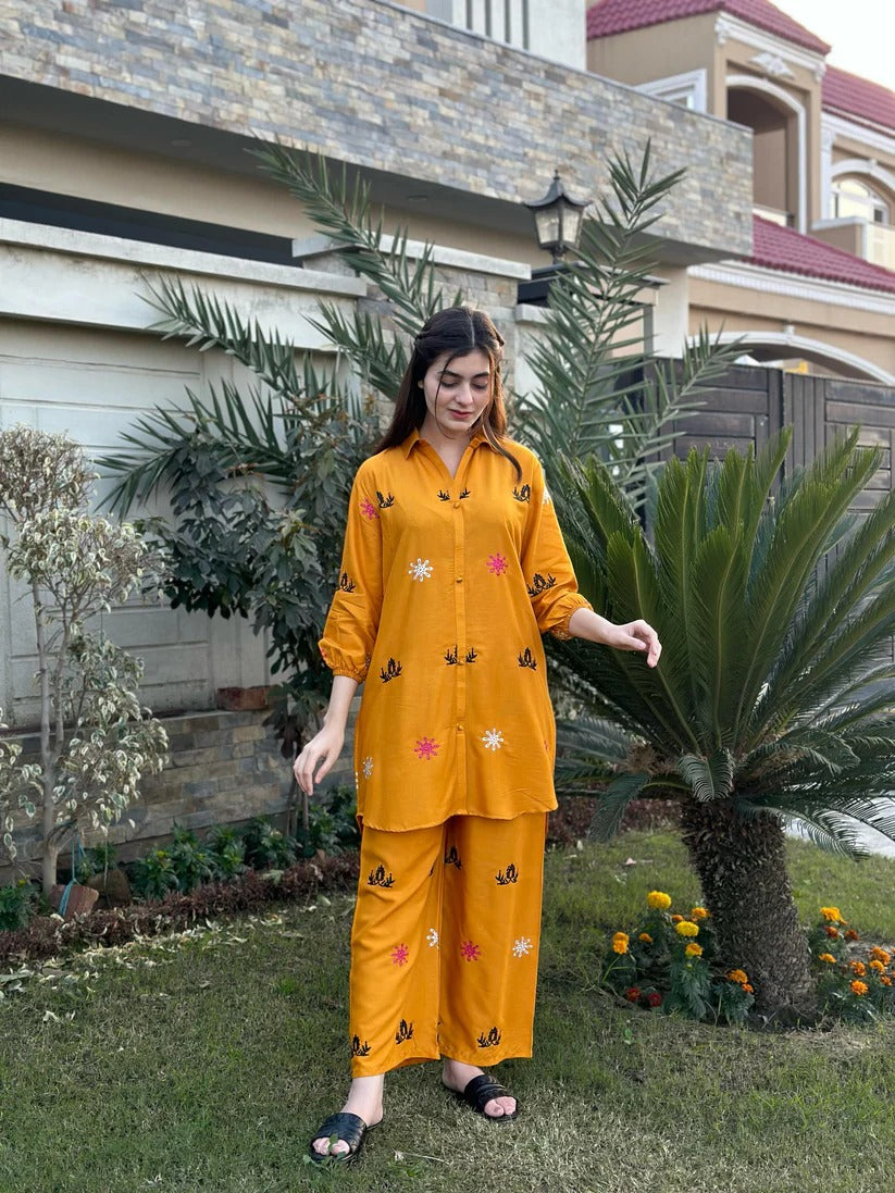 Linen Embroidary Plazo 2 Piece FZ Collection