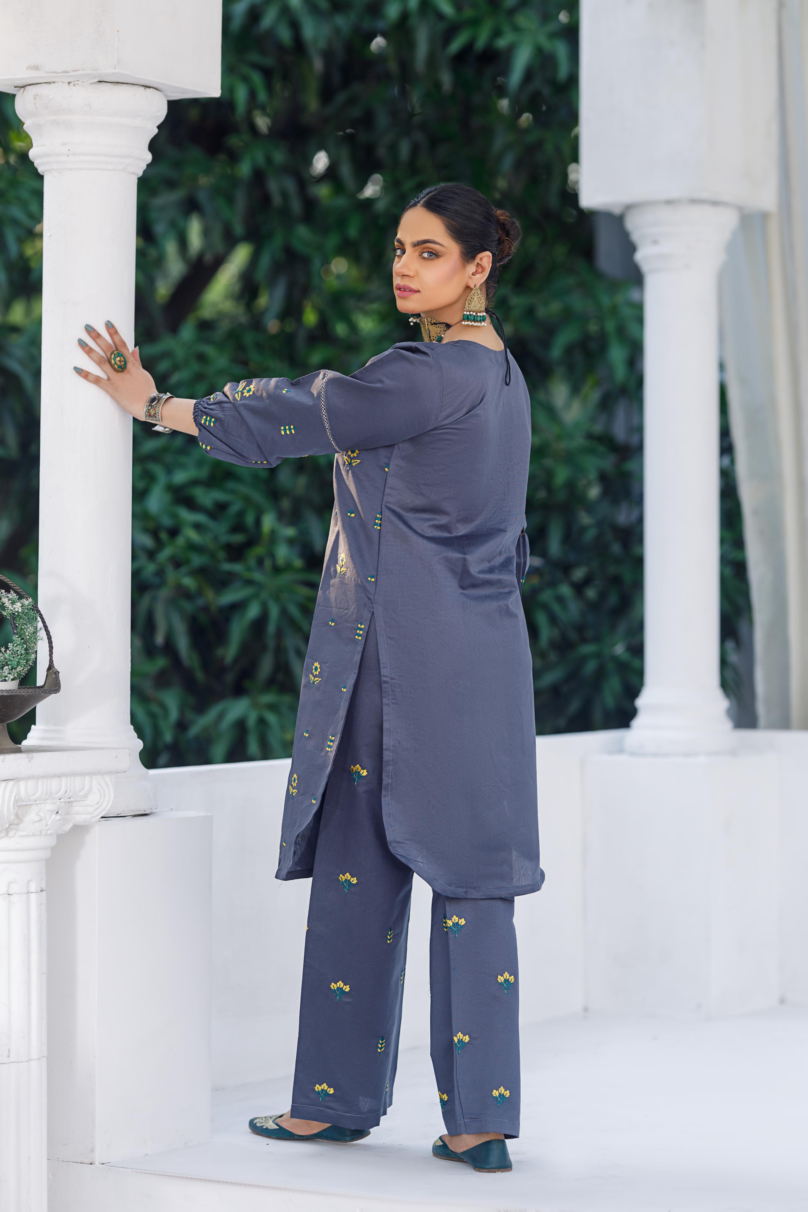 ,,Dastoor Plazo,2pc Embroidered FZ Collection