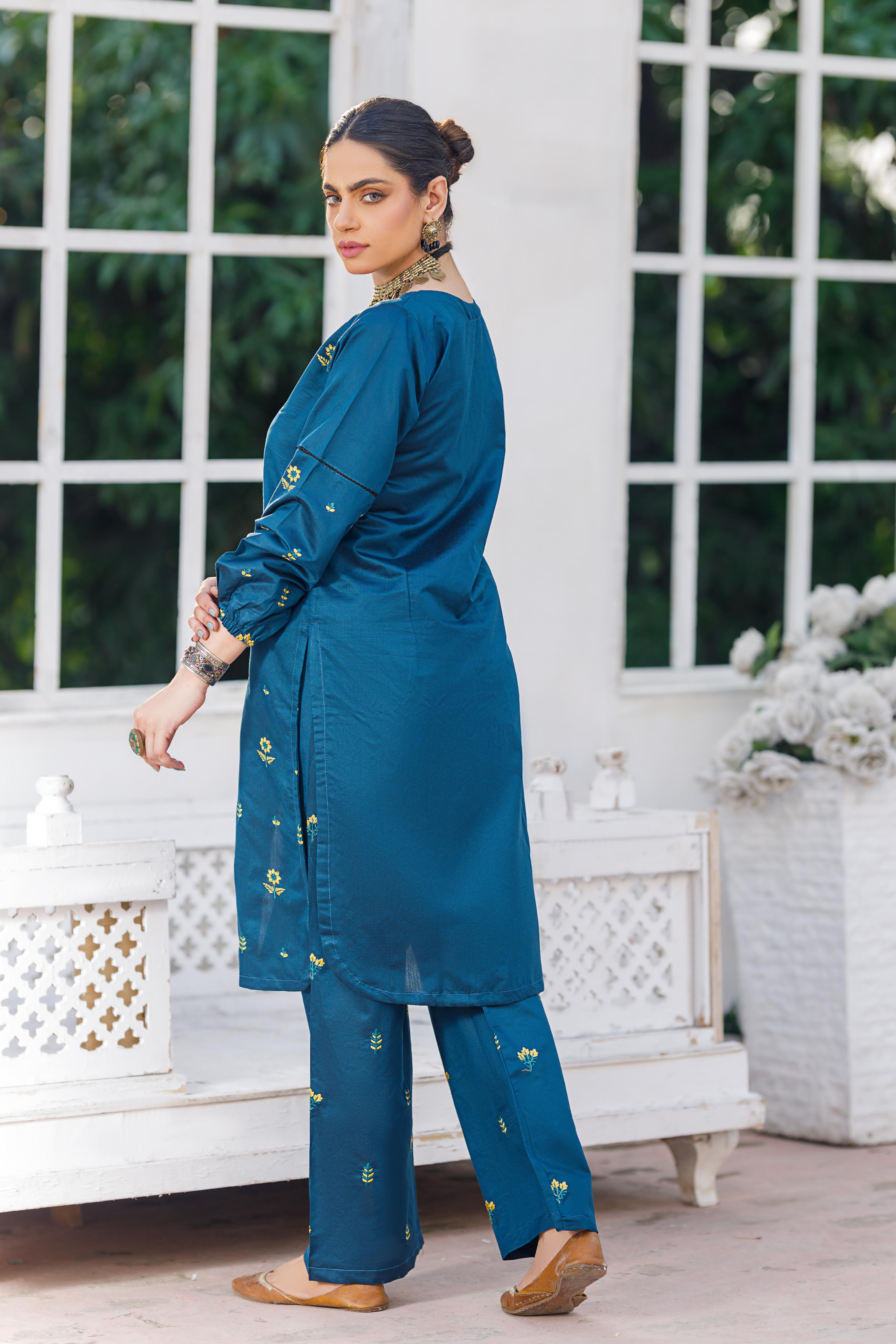 ,,Dastoor Plazo,2pc Embroidered FZ Collection
