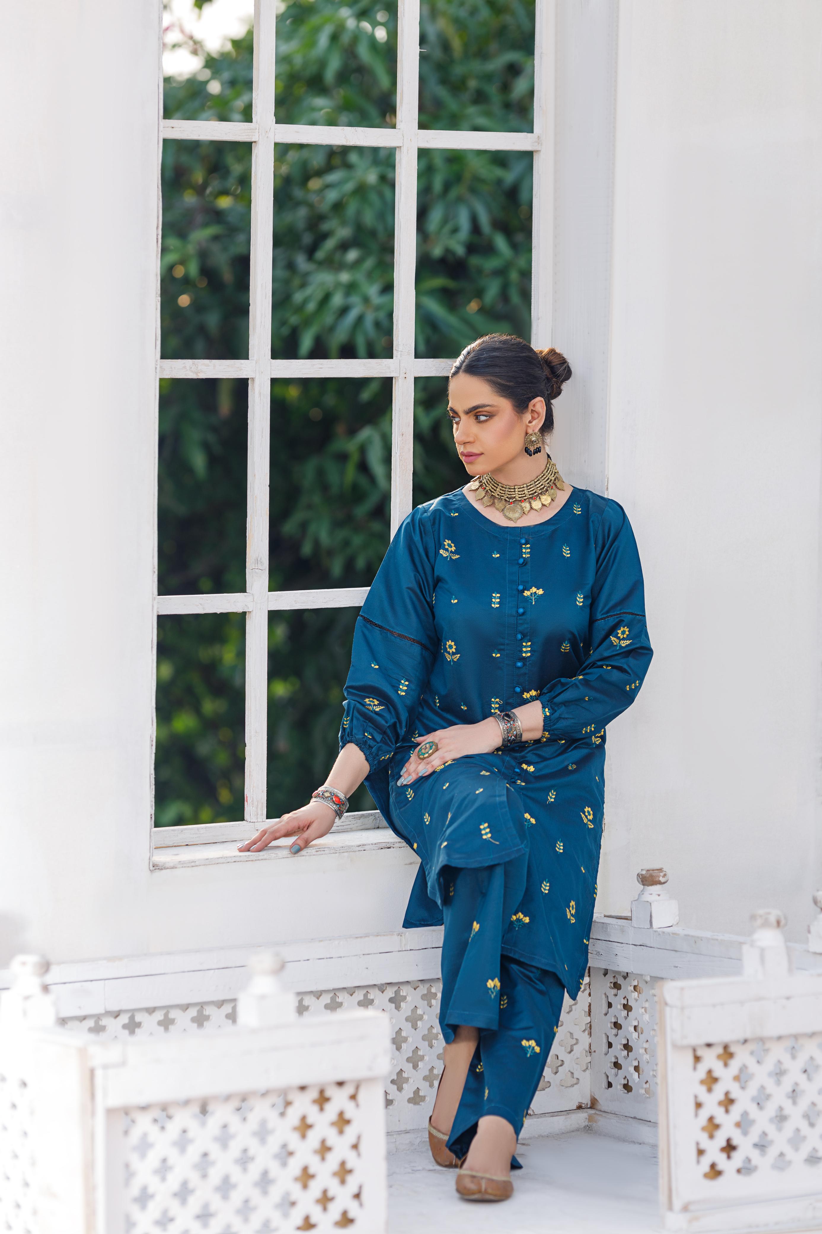 ,,Dastoor Plazo,2pc Embroidered FZ Collection