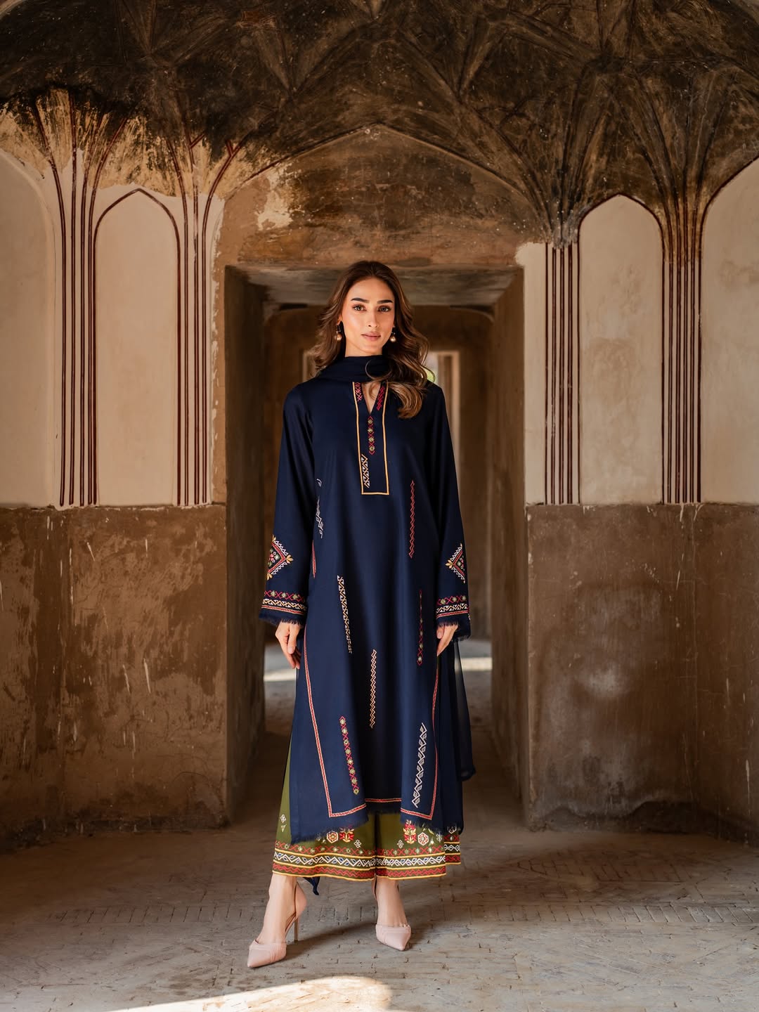 Roha Embroidered 3pc Dress