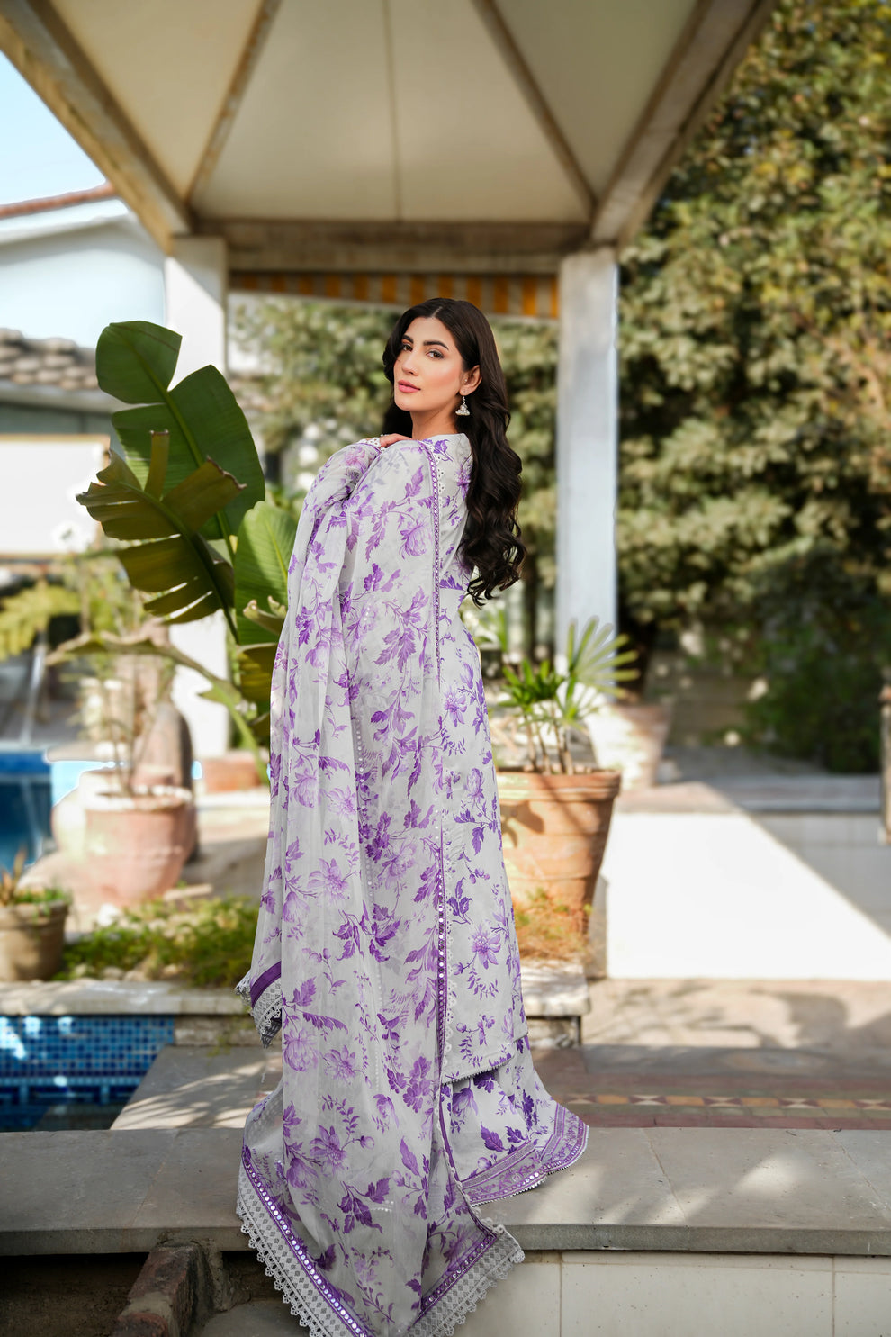 Wavy Embroidered+printed 3pcs