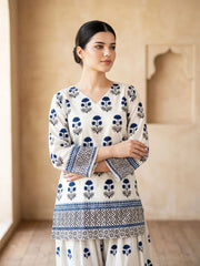 Azure Bloom 2pc Dress(Farshi Shalwar)