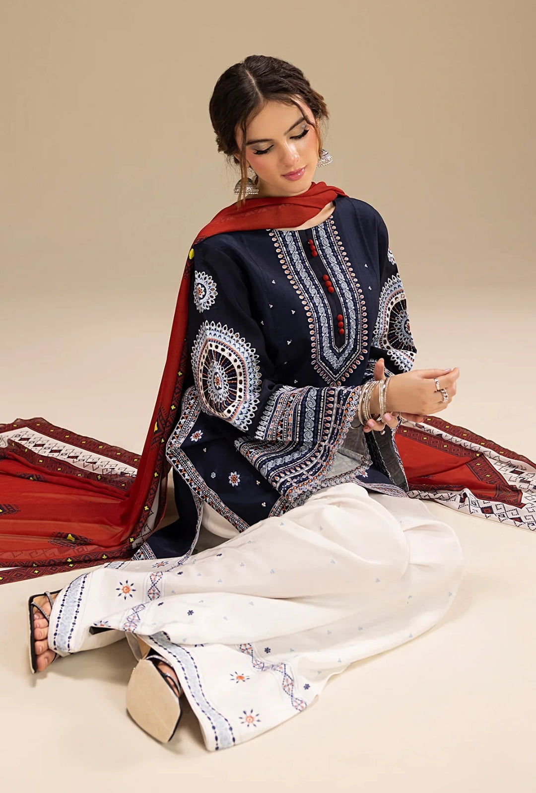Arzu Full Embroidered 3pcs