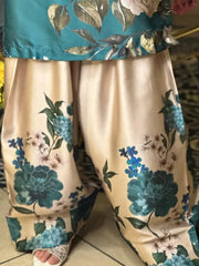 Teal Blossom 2pc Dress (Farshi Shalwar)