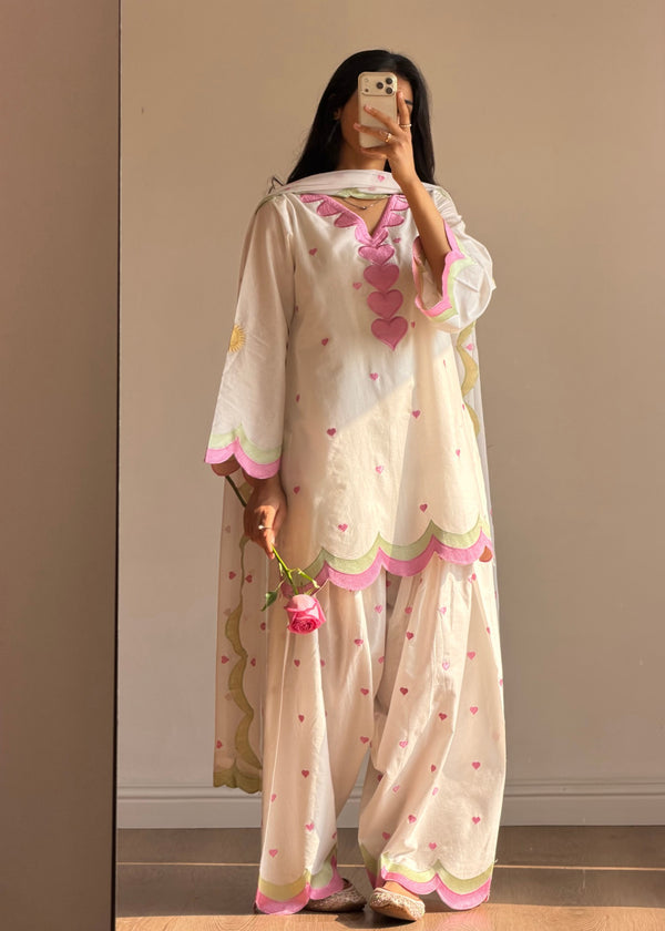 Melvion 3pc Embroidered Dress (Farshi Shalwar)